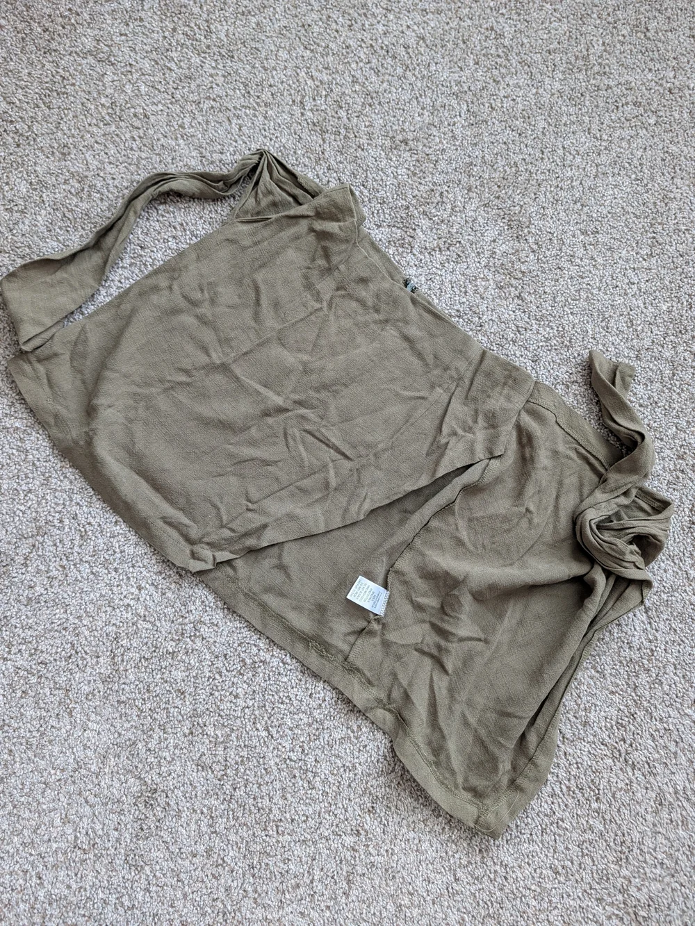Grade & Gather Womens Olive Green Linen Tie Front Mini Skirt NWT Size Small